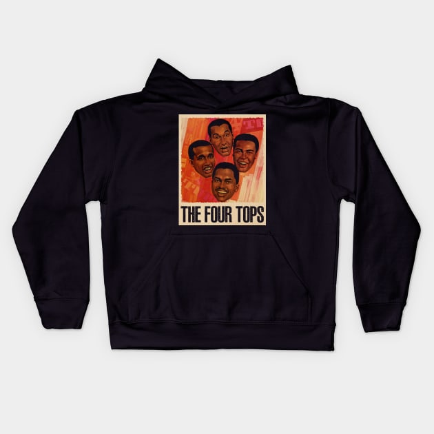 Classic Motown Vibes The Tops Band Resonating in Your Wardrobe Kids Hoodie by HOuseColorFULL